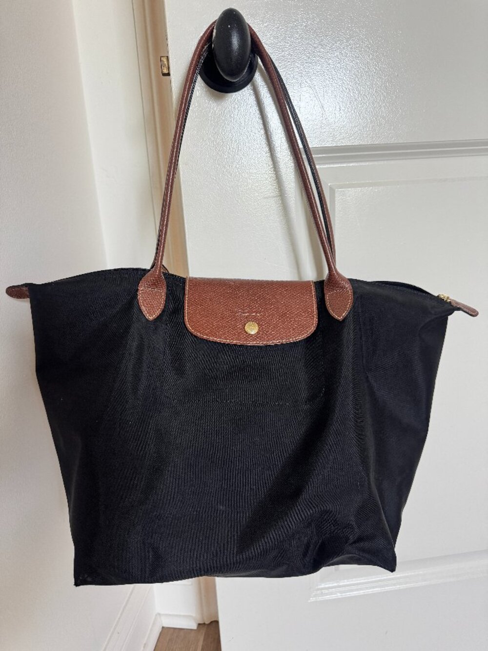Preowned Longchamp Large Le Pliage Tote Black